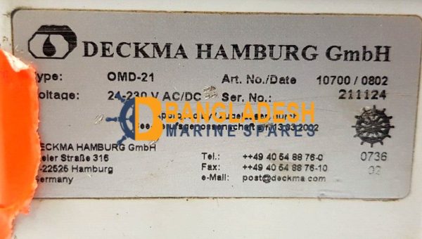 DECKMA HAMBURG OMD-21 OIL MONITORING DEVICE