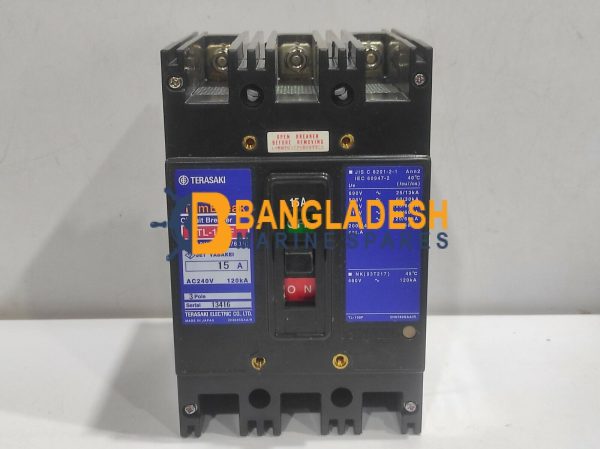 TERASAKI TL-100F 3 POLE CIRCUIT BREAKER 15A