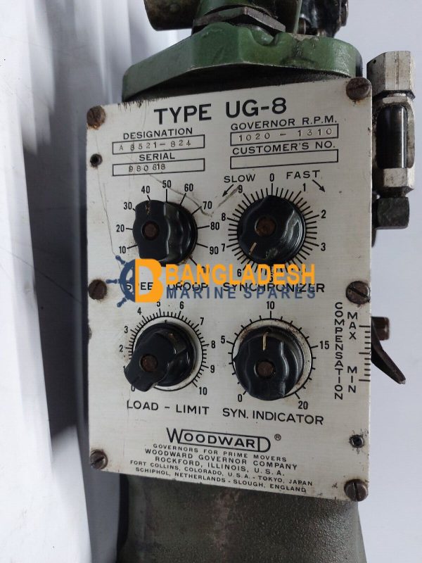 WOODWARD UG-8 P/N A 8521-824 GOVERNOR R.P.M 1020-1310 GOVERNOR