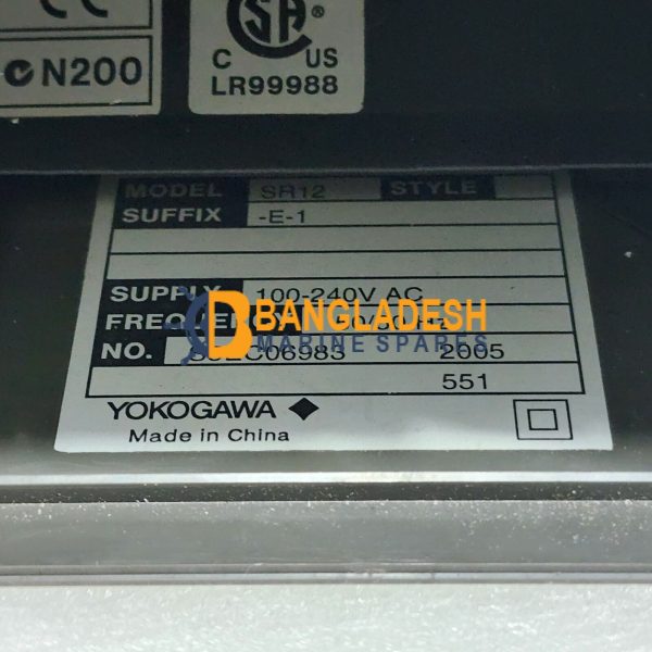 YOKOGAWA SR12 CHART RECORDER S5EC06983 2005